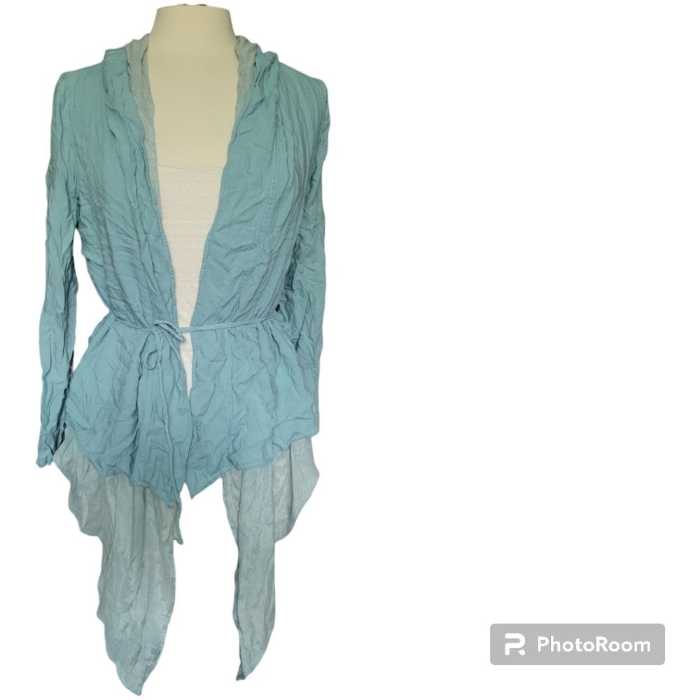 MIILLA Asymmetrical Hem Hooded Layered Jacket - M